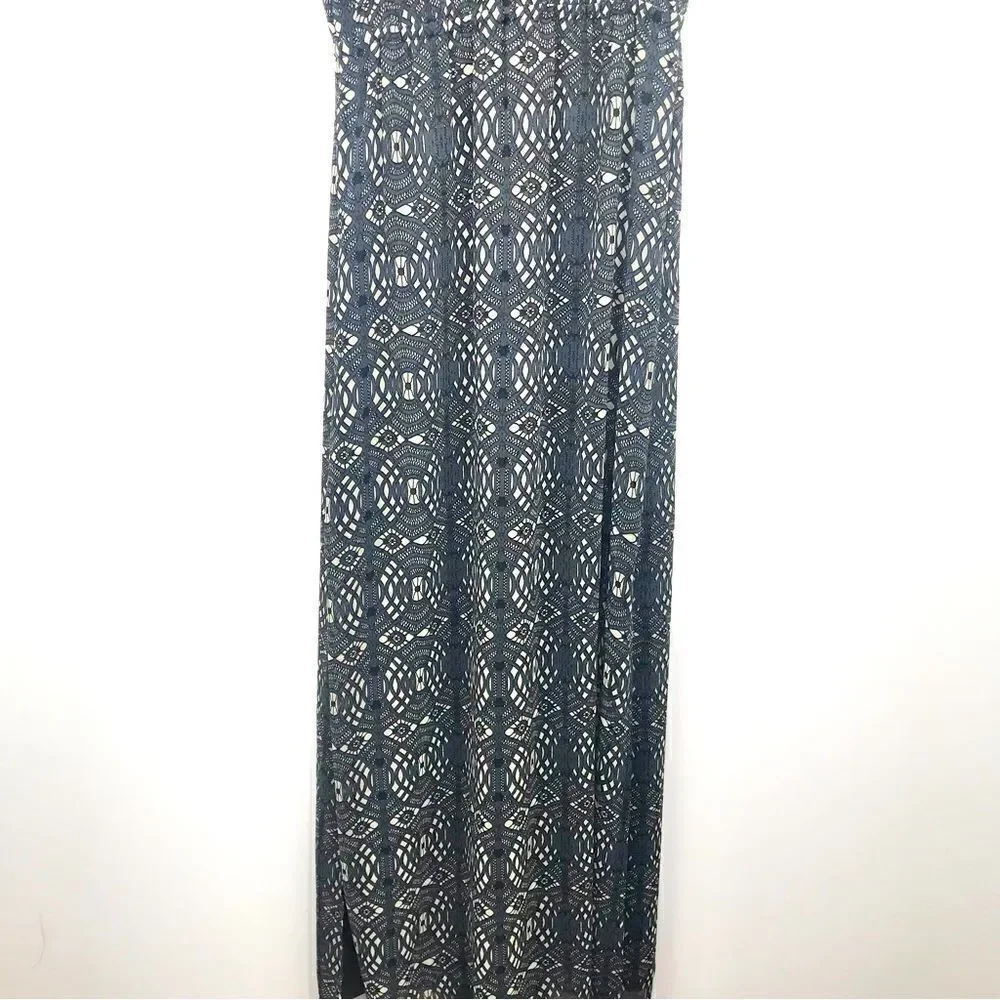 Madewell Blue Gray Geometric Lace Pattern Sleeveless Maxi Dress - Picture 4 of 14